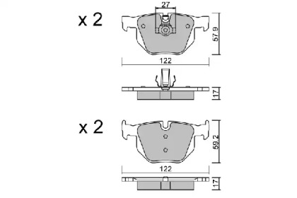 Комплект тормозных колодок (AISIN: BPBM-2004)